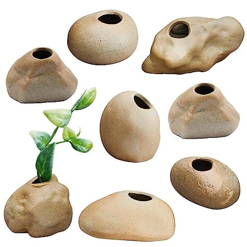 Norme 8 Pcs Aquarium Plant Pots Ceramic Aquarium Plant Holder Aquatic Cup Holder Aquarium Planter Fish Tank Decorations for Plants Cultivation