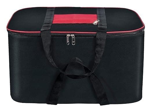 SSBC Underbed Storage Bag Moisture Proof Cloth Organiser Big Underbed Storage Bag with Zippered Closure and HandleBlack Red 54x46x28cm PACK OF 1 Pack Of 1