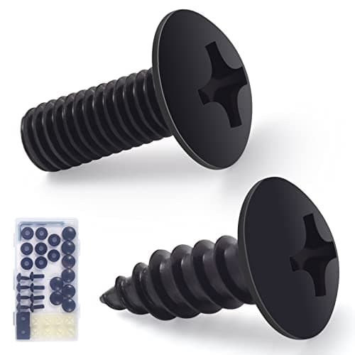 8 Sets Black License Plate Screws - Updated Rustproof Stainless Steel License Plate Bolts, Premium Screw Kit for License Plates Frames on Cars