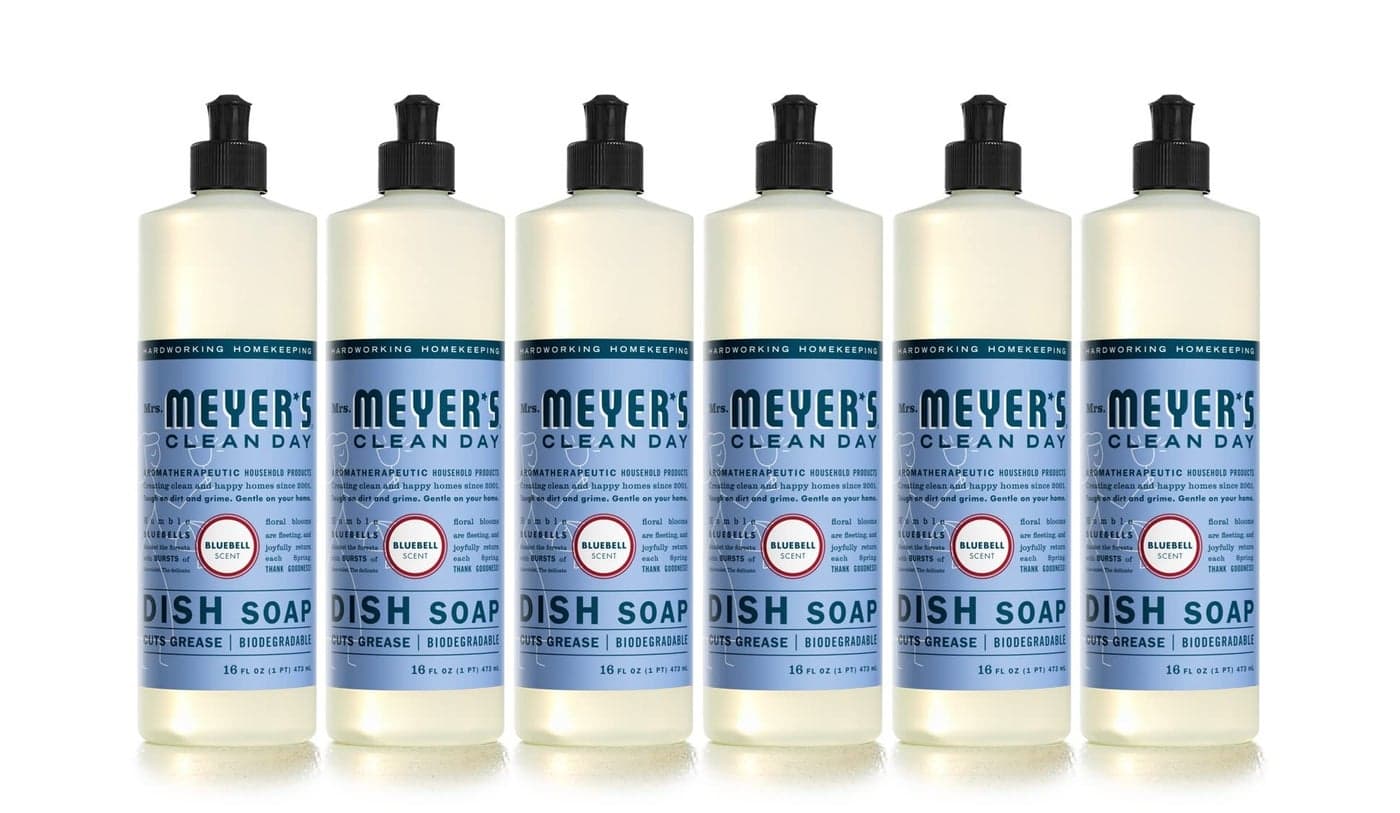 MRS MEYERS CLEAN DAY Liquid Dish Soap Biodegradable Formula Bluebell 16 fl oz Pack of 6