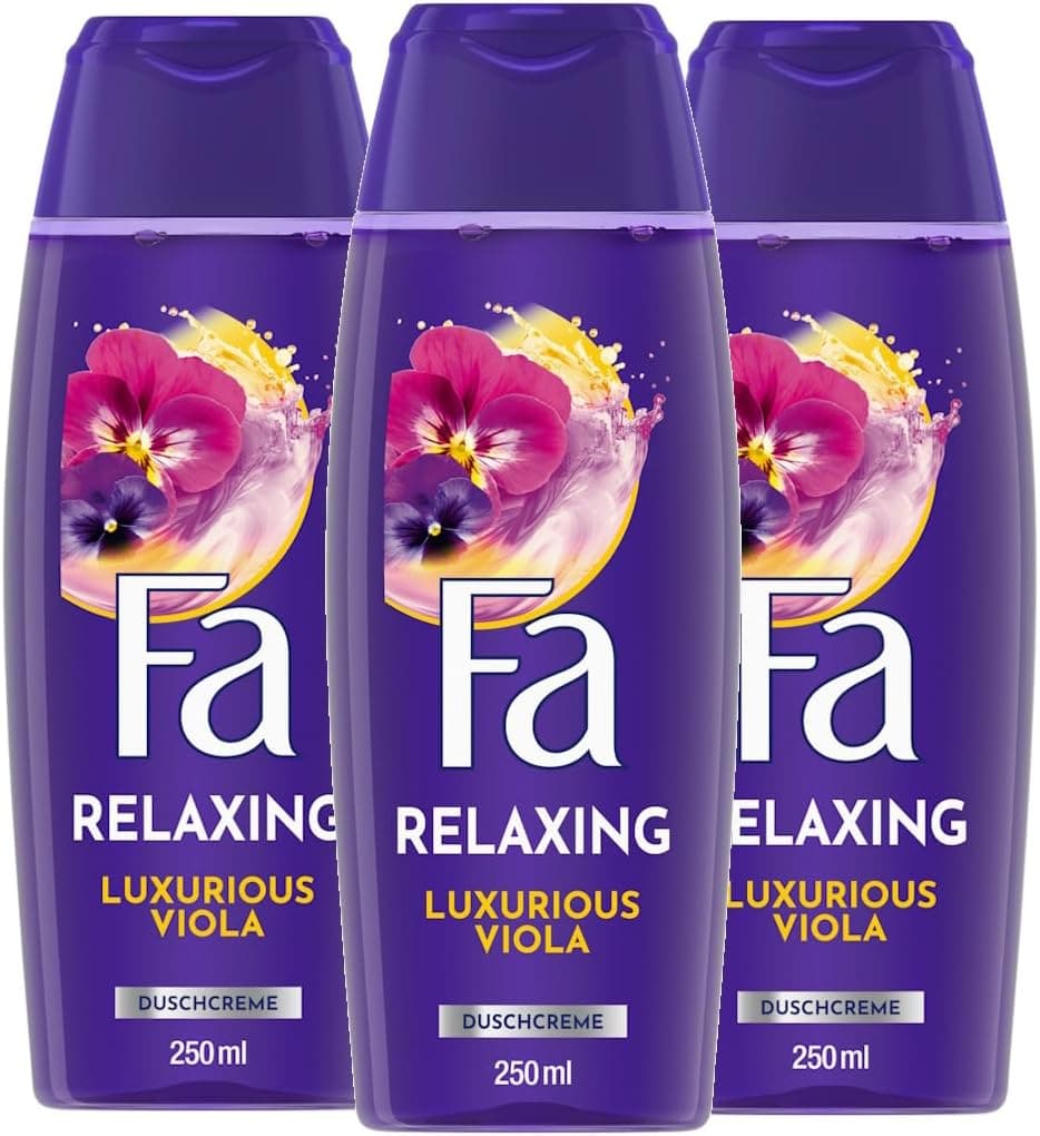 FA Luxurious Moments Shower Gel 3 x 250 ml 95 Ingredients of Natural Origin Nourishing Shower Cream for a Wonderful Journey with Luxurious Fragrance of Pink Viola