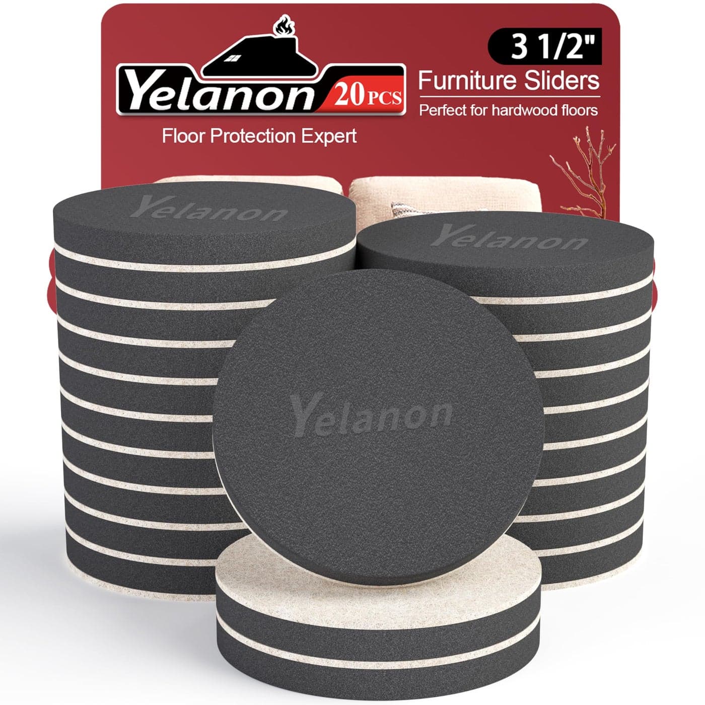 Yelanon Felt Furniture Sliders 20pcs3 12 Furniture Sliders for Carpet Furniture Pads Hardwoods Floors Heavy Furniture Movers Sliders Reusable Moving Pads Floor Protectors for Carpet