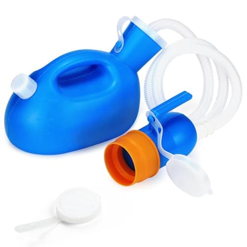 ONEDONE Urinals for Men - Portable Urinal for Men Spill Proof Men's Urine Bottle Male Pee Bottle w/Separate Urine Outlet Soft Funnel 68 OZ Urinal for Hospital Home Camping Car Leakproof 47" Hose