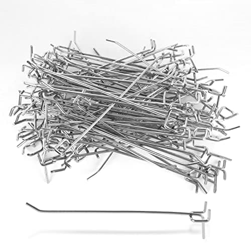 ZIQI 100Pack 8 Inch Pegboard Hooks, Pegboard Hook Organizer for Organizing Various Tools, Pegboard Metal Shelving Hooks Peg Board Asseccories
