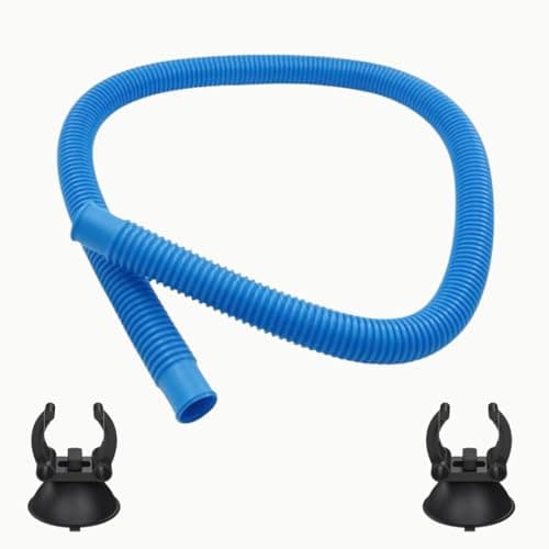 Premier Plants Aquarium Fish Tank Flexible Air Water Hose Pipe 2.5 Feet Long for Aquarium Top Power Filter Pump with 2 Aquarium Sucker Cup (Blue Hose)
