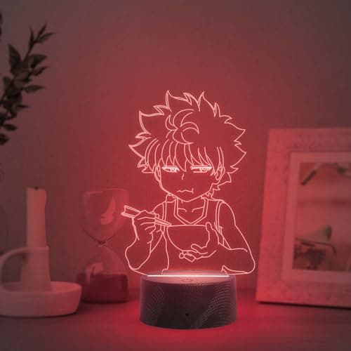 GIFTMEBAZAR 3D Illusion Anime Figure Desk Table Lamp with Automatic Color Changing Light & On/Off Touch Button | USB Powered | Birthday Gift for Anime Lover (Hunter X Hunter)