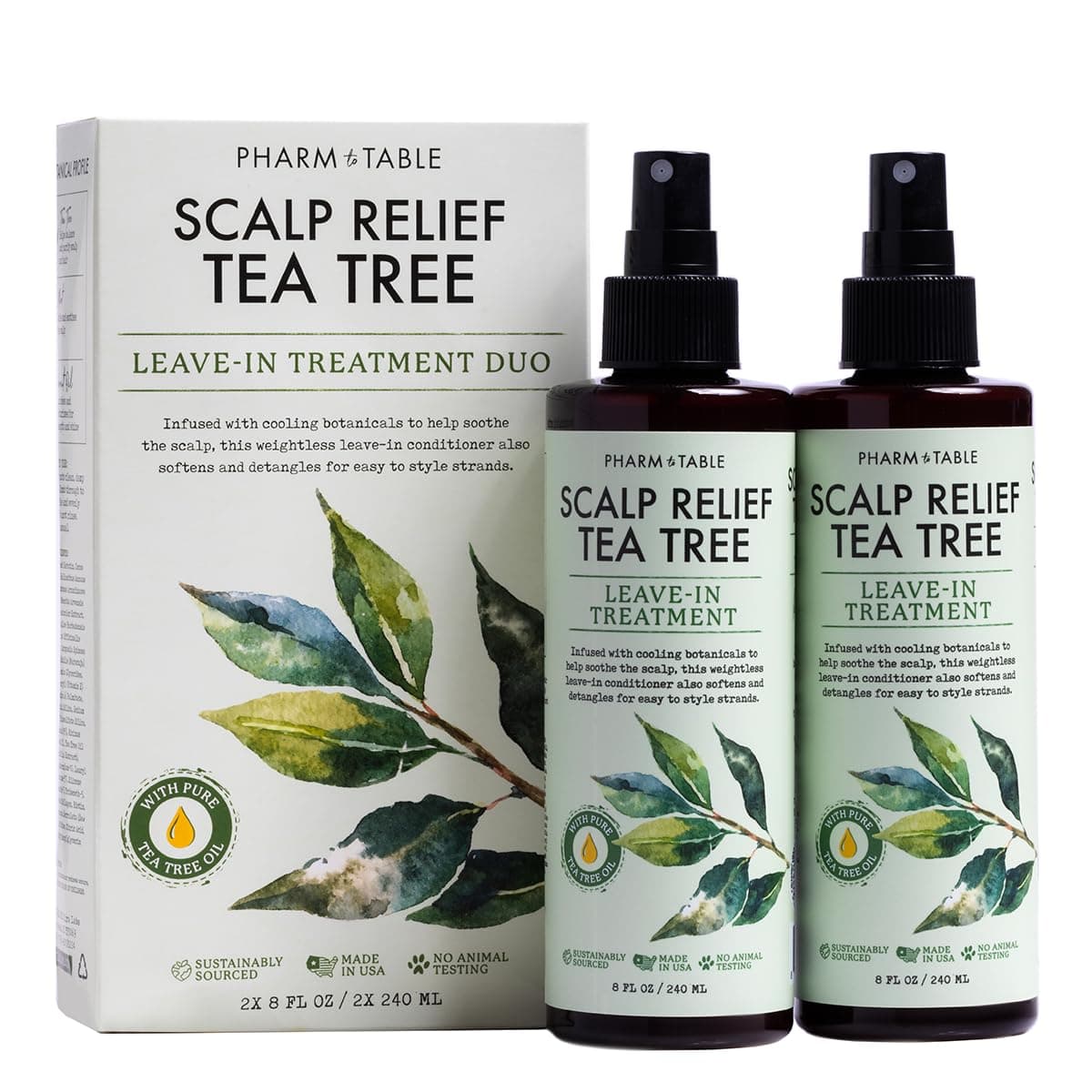 Scalp Relief Tea Tree LeaveIn Conditioner Relieve Itchy Dry Scalp Detangles Hair 240ml8 fl oz 2Pack