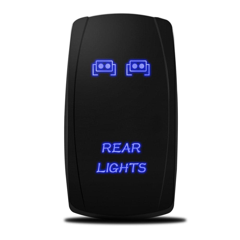 MICTUNING MIC-LSR12 5Pin Rear Lights Rocker Switch On-Off LED Light 20A 12V, Blue