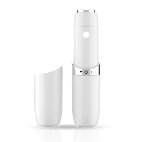 NOVUSOL Mini Face Hair Remover Electric Facial Epilator for Women, Quick, Instant, Gentle, Painless, Smooth Skin, Glow On-The-Go, with Smartlight, for Upper Lips, Chin, Cheeks, White