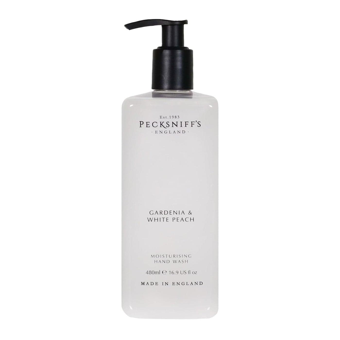 Pecksniffs Hand Wash Liquid Hand Soap for Soft Skin Natural Revitalising Hydrates and Moisturises Handcrafted in England Cruelty Free Gift of Luxury 480ml162 fl oz Gardenia White Peach