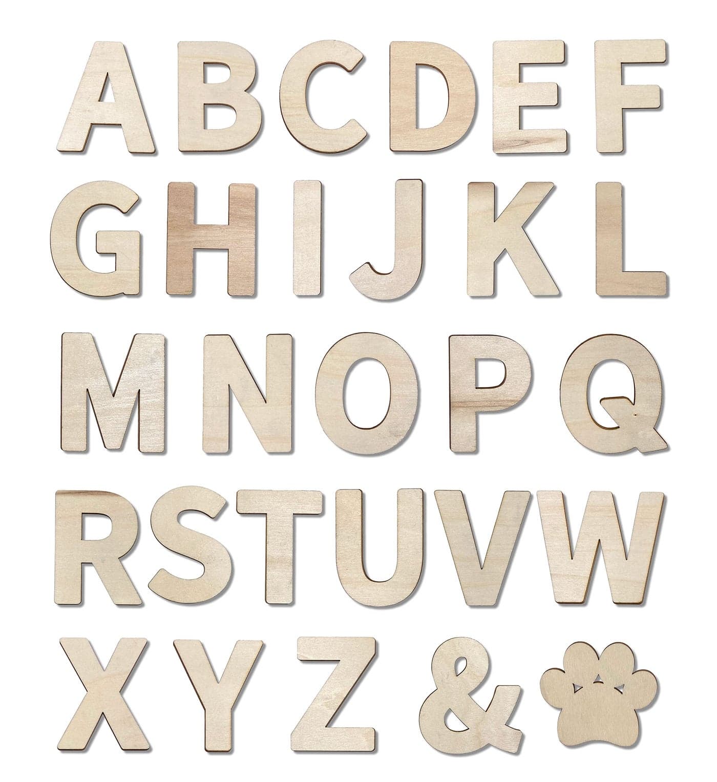 182 Pieces 212 Inch 25 Wooden Letters Craft Wood Letter Unfinished Alphabets with Extras Wall Decor