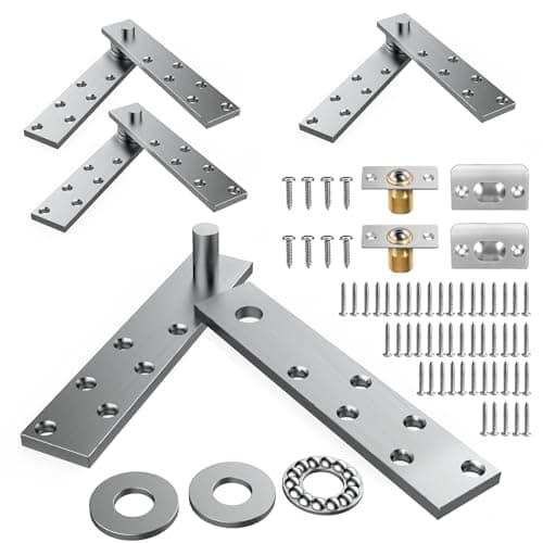 Hidden Door Hinge Heavy Side Type 2PCS,Door Pivot Hinges for Woods, Hidden and Secret Bookcase, Murphy Bookshelf (2PCS Heavy Side Type)