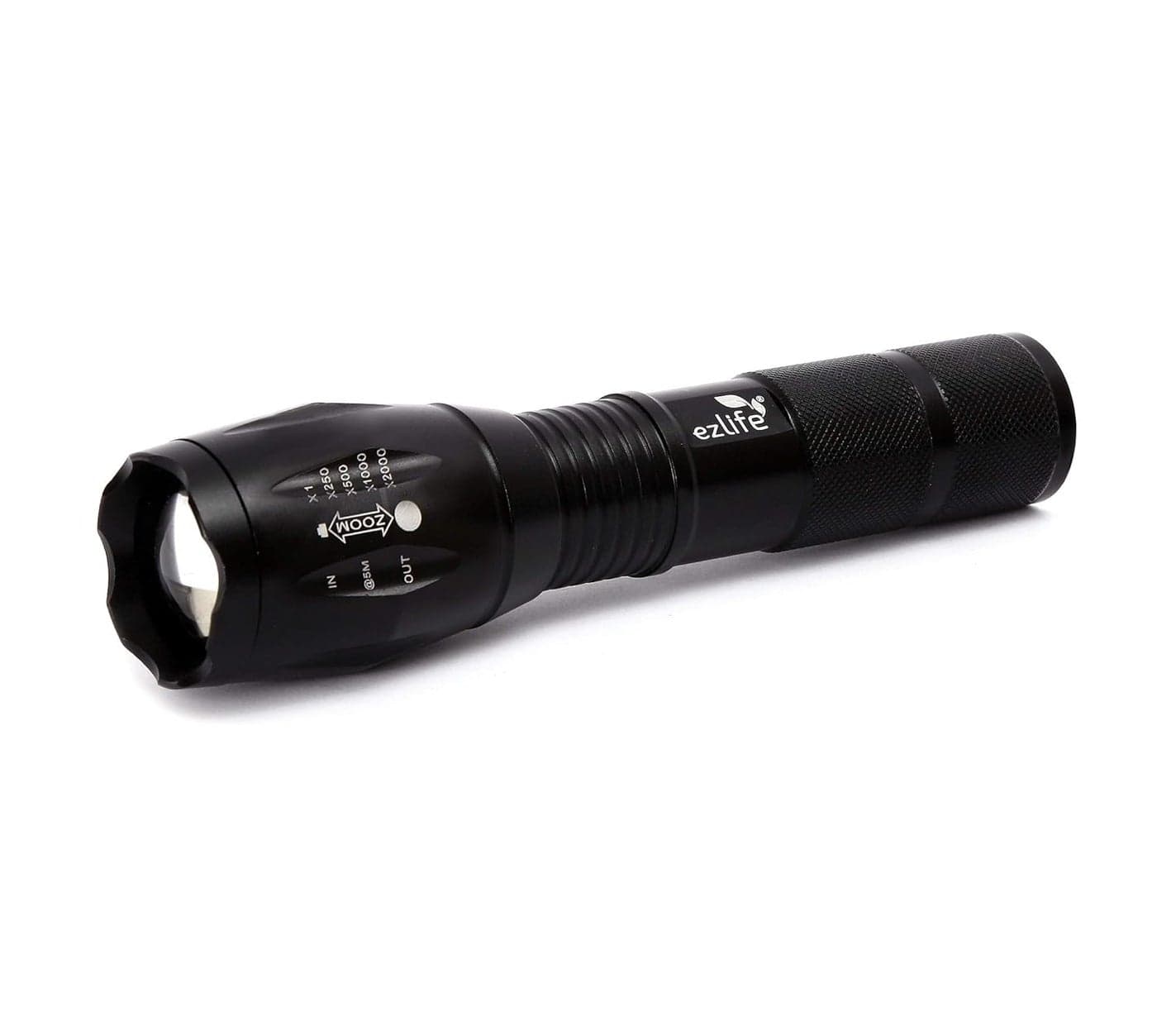 EzLife Professional LED Flashlight Zoomable 3 Modes of Flashing Torch Light Free 3 AAA Battery with The Package