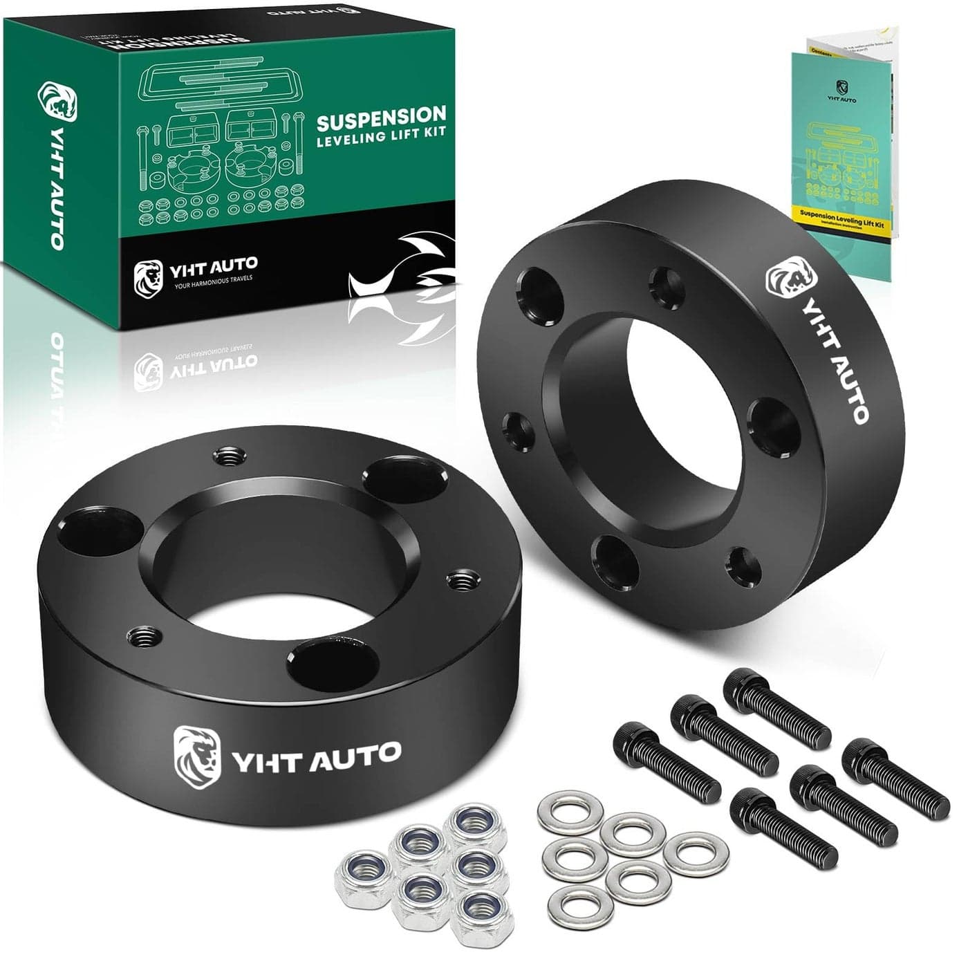 YHTAUTO 3 inch Front Leveling Lift Kit Aluminum Strut Spacers wHardware Kit Compatible with 20042022 Nissan TitanArmada RWD4WD Suspension Leveling Kit Set of 2