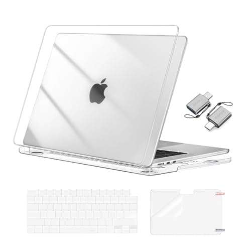 MOSISO Compatible with MacBook Air 15 inch Case M5 2026 M4 2025 M3 M2 2024 2023 A3448 A3241 A3114 A2941 Hard ShellKeyboard CoverScreen FilmType C Great for Study Travel Work Crystal Clear