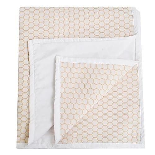 ADBENI HOME Ecofriendly Jacquard Quick Dry Sheet for New Born Babies, Reusable Waterproof Cotton Bed Protector Baby Mat, Cot Sheet for Toddler Infant, Extra Absorbent, 210GSM, Small 70x50cm, White