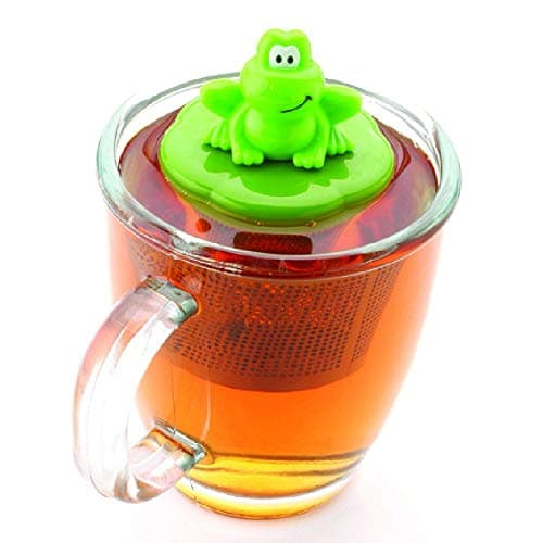 Joie Ribbit Floating Tea Cup Infuser, Steep and Strain Loose Leaf Tea, Securely Floats on Water in Mug, Cute Frog Design, Stainless Steel, BPA-Free