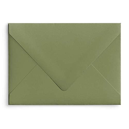 Olive A7 Euro Curved Flap Invitation Envelopes Pack of 50