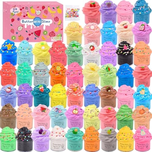 Slime Kit with 54 PackValentines Mini Butter Slime NonSticky and Super Soft for Girls 1012 Fruit Slime Party Favors Kids Birthday Gift DIY Putty Toy Boys