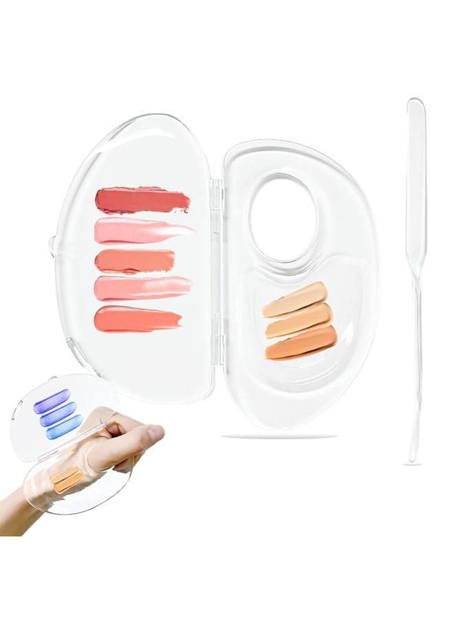 Makeup Mixing Palette, Acrylic Palette and Spatula, Upgraded Foundation Palette, Foundation Mixing Tray for Makeup Artist and Beginner