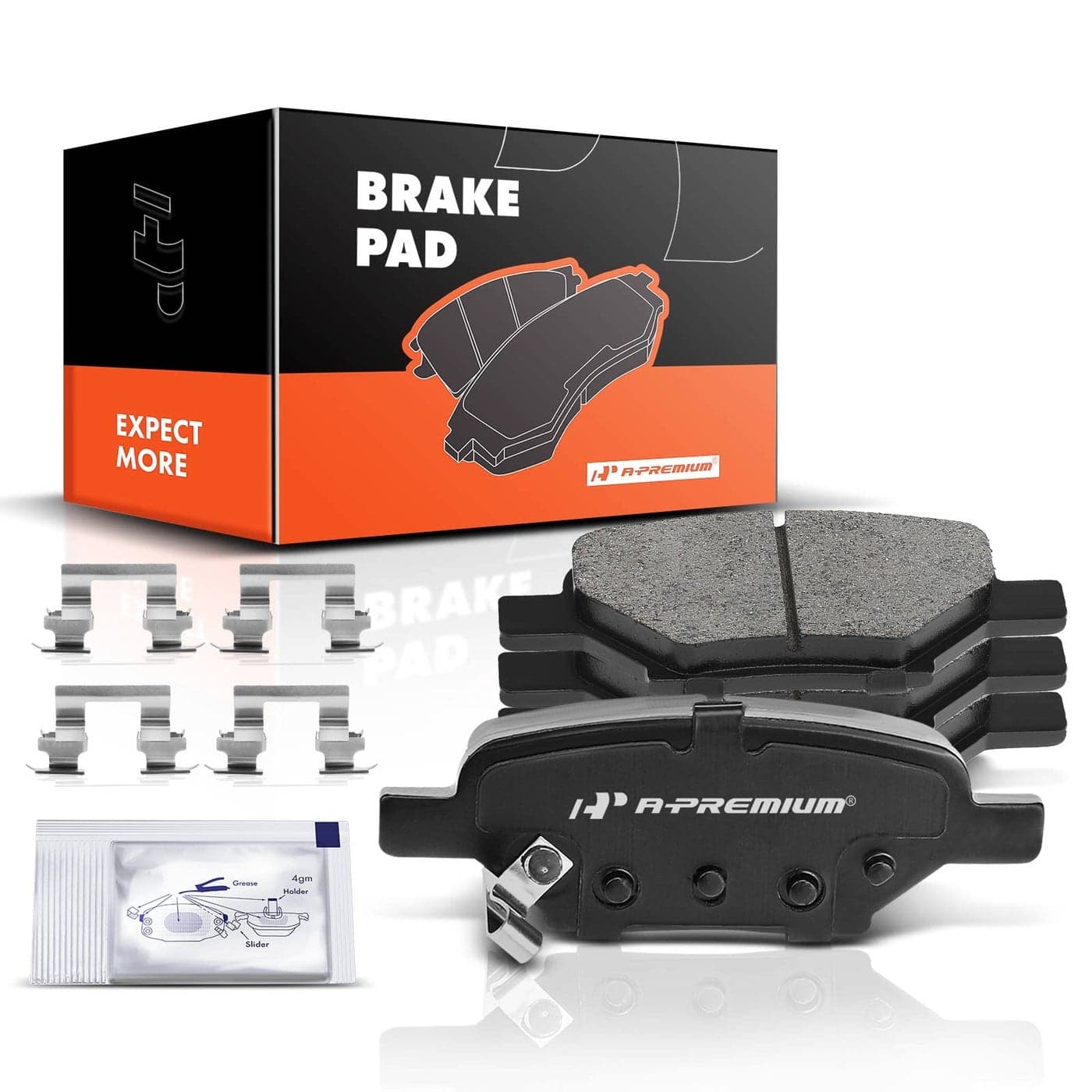 APremium Rear Ceramic Disc Brake Pads Set Compatible with Select Chevy Pontiac and Saturn Models Cobalt 20052008 HHR 20082010 Malibu 20042012 G5 20072010 G6 20052010 Pursuit Aura Ion