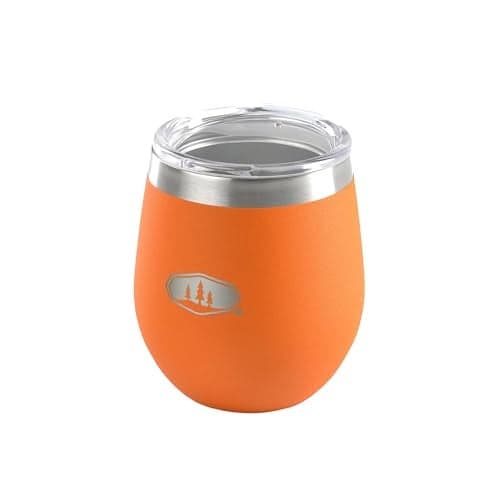 GSI Outdoors Glacier Stainless Steel Vacuum Insulated Wine Tumbler with BPA-Free Lid for Camping, BBQ - 8 oz.
