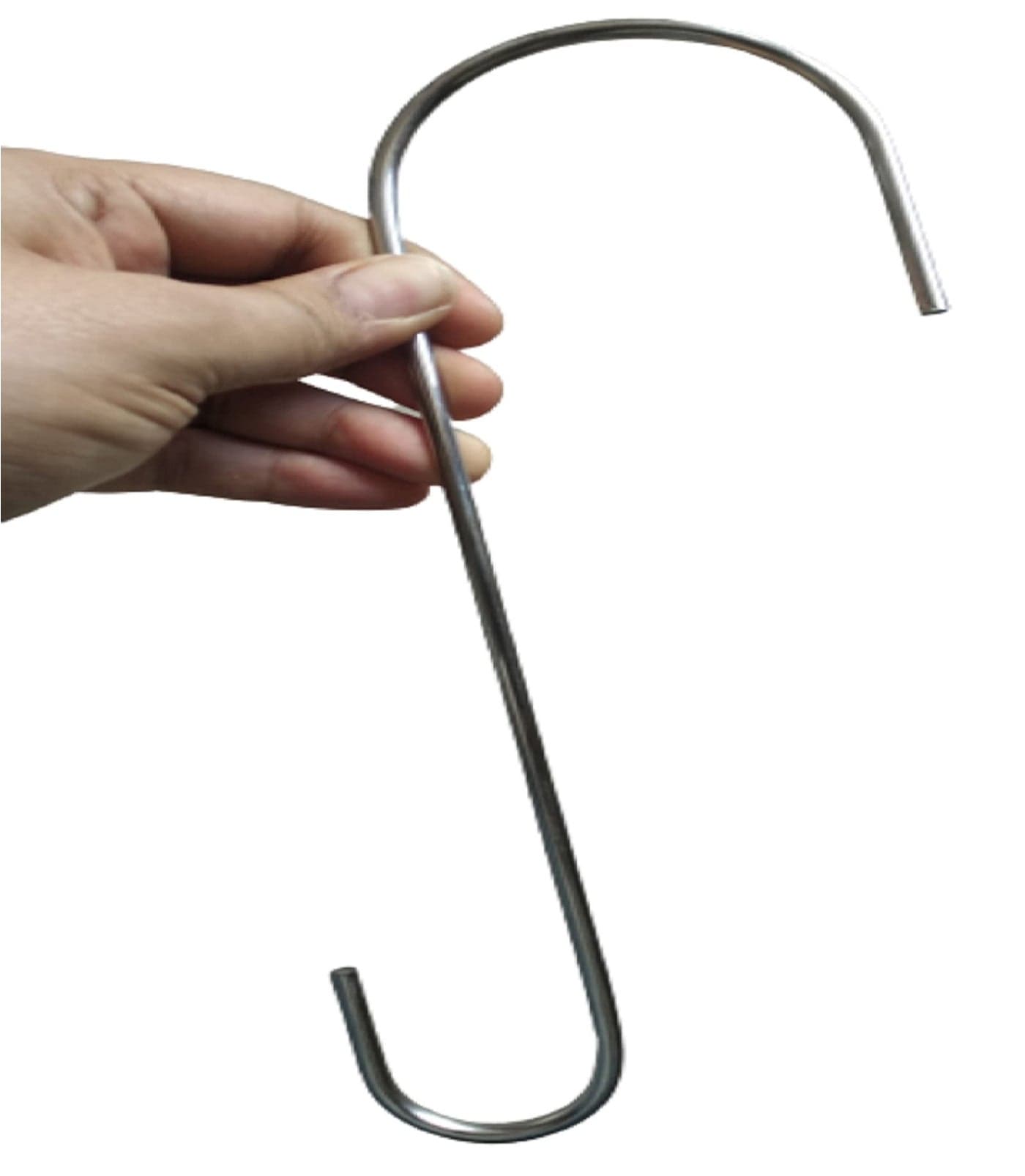 Q1 Beads 6 Pack Stainless Steel S Hooks 12" inch Heavy Duty 5mm Hook Hanger Hook for Hanging Bird Feeders, Baskets, Plants, Lanterns and Ornaments,Shop, Showroom,Storage Room
