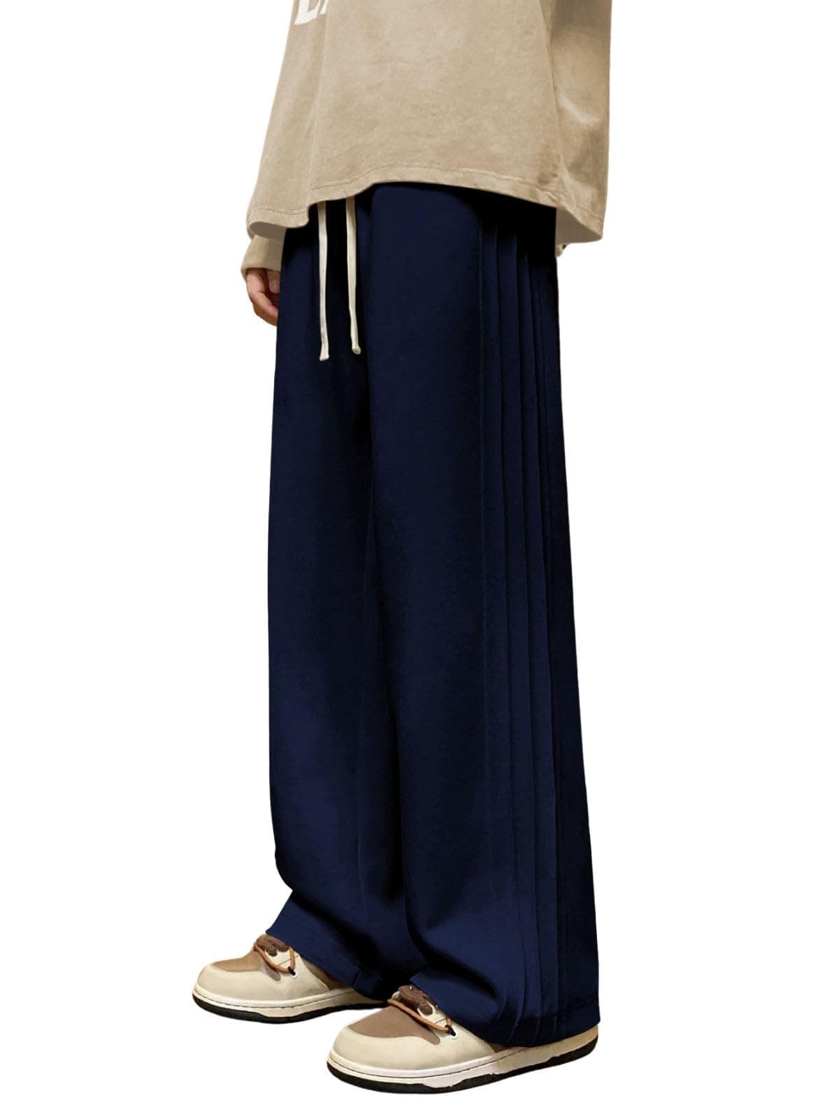 Greciilooks Men's Lycra Cargo Track Pants – Loose Fit Joggers for Men | Korean Style Travel & Lounge Wear with Pockets Blue