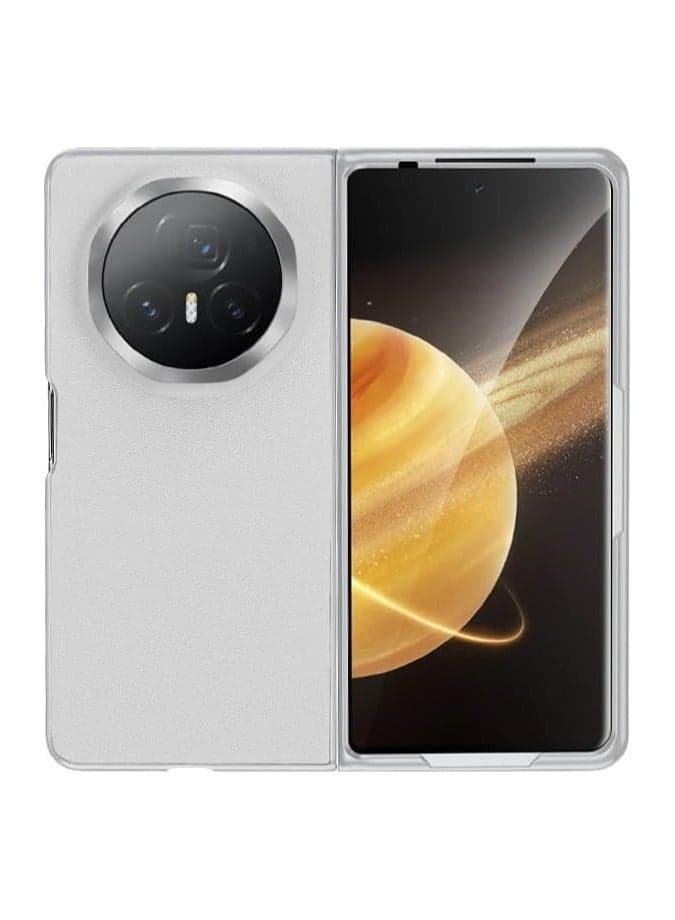 Case Compatible with Honor Magic V3 5G Case, Leather Case Matte Electraplated PC Frame Foldable Phone Cover Business Style Anti-Fingerprint Case for Honor Magic V3
