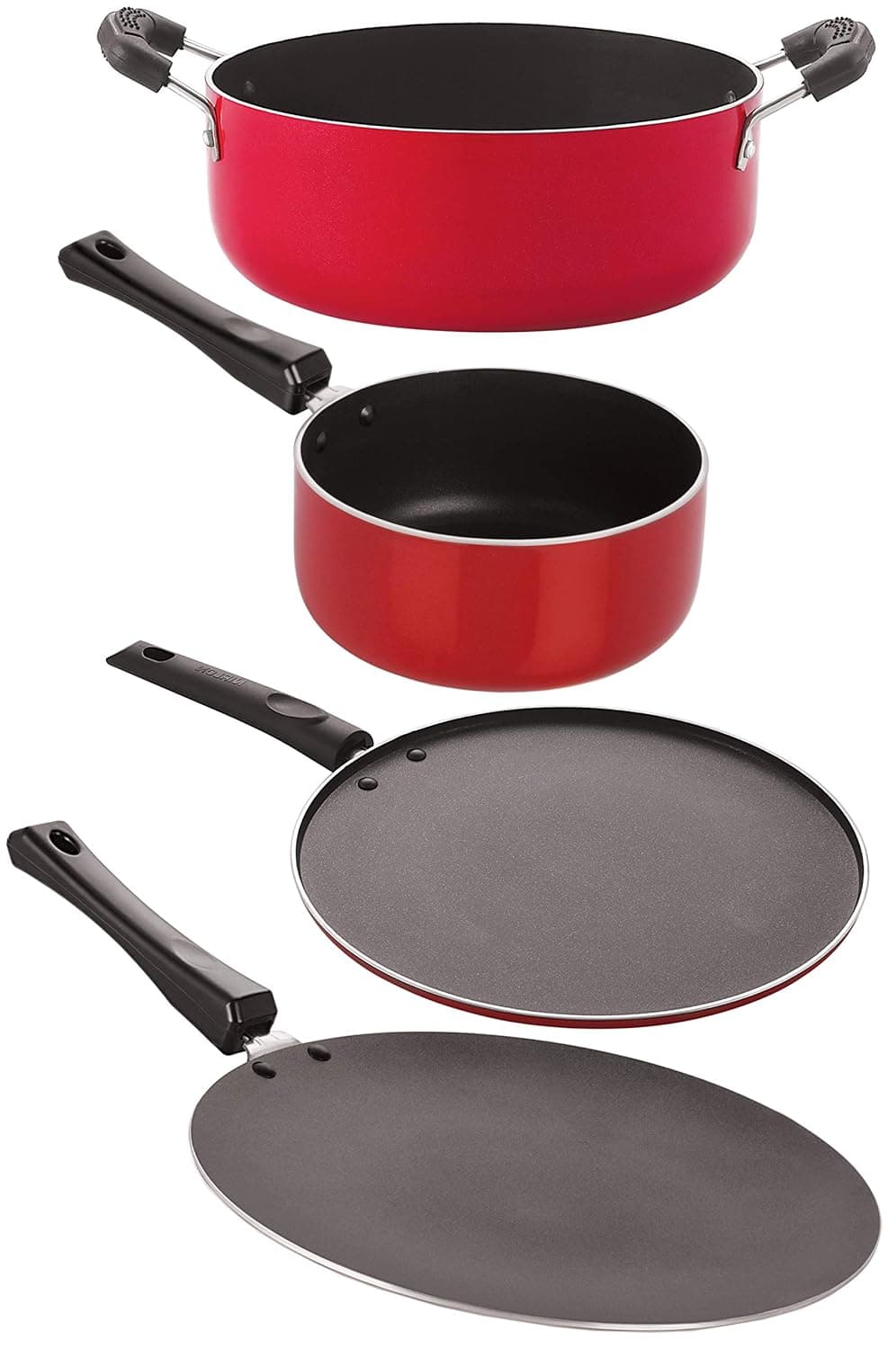 Nirlon Non Stick Aluminium Gift Set with Bakelite Handle(CT12_SP(B)_ST12_CS24)
