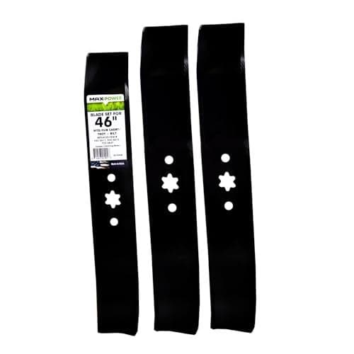 Maxpower 561540B 3 Blade Mulching Set for Many 46 in. Cut MTD, Cub Cadet, Troy-Bilt Mowers Replaces OEM #'s 753-0847, 942-04125, 942-04124, 942-0611, 942-0612