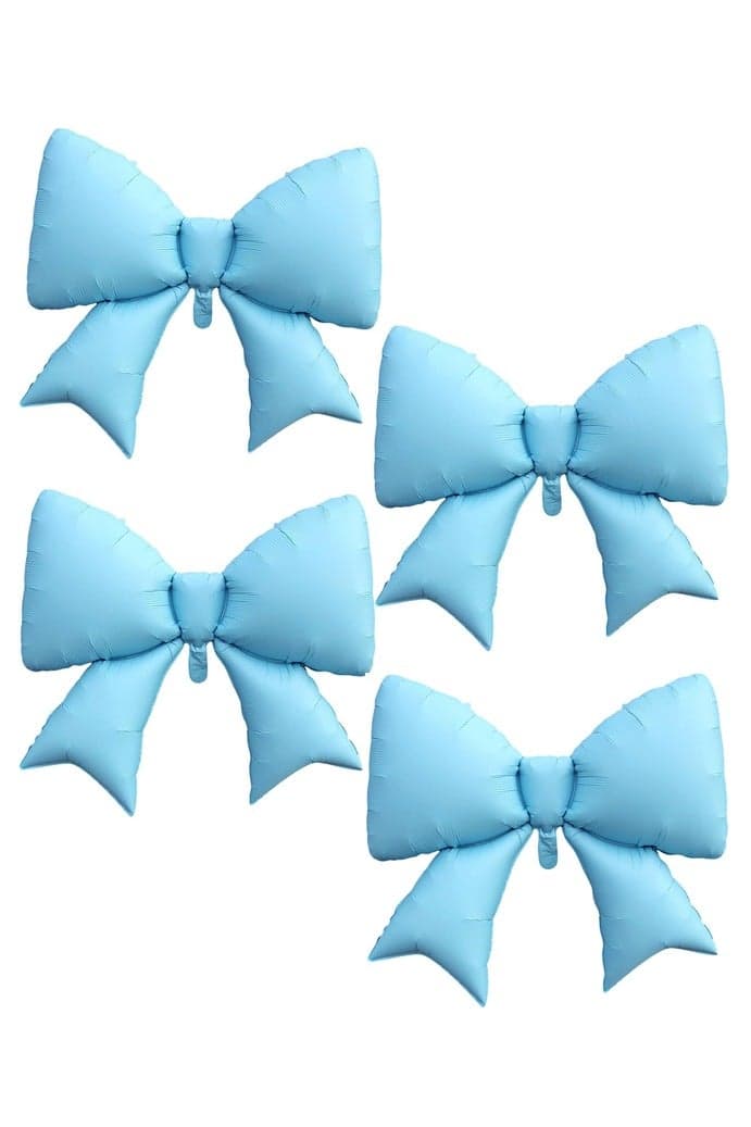 4pcs Jumbo Oversized Ribbon Balloons Coquette Bow Balloons Bow Party Coquette Party Decorations for Birthday Baby Shower Bridal Shower Supplies