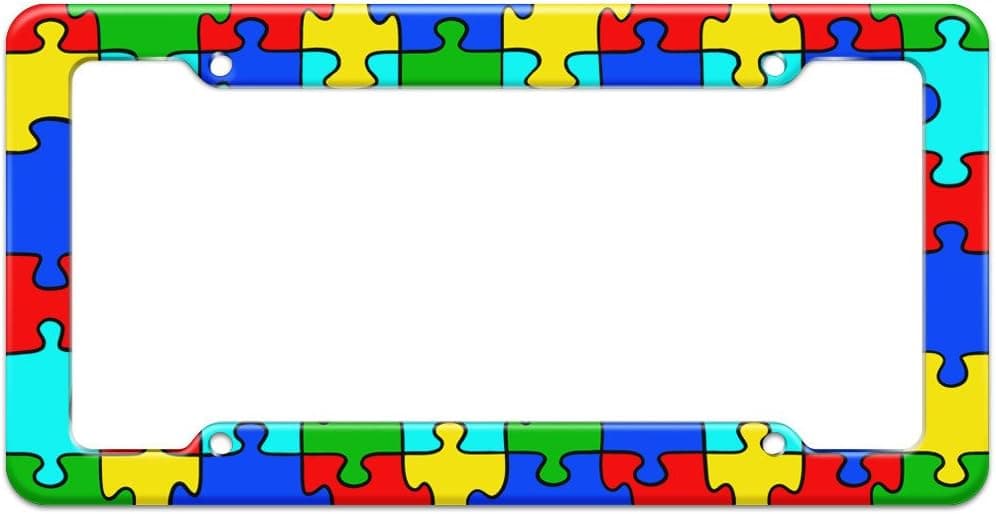 GRAPHICS & MORE Autism Awareness Puzzle Piece Pattern License Plate Frame