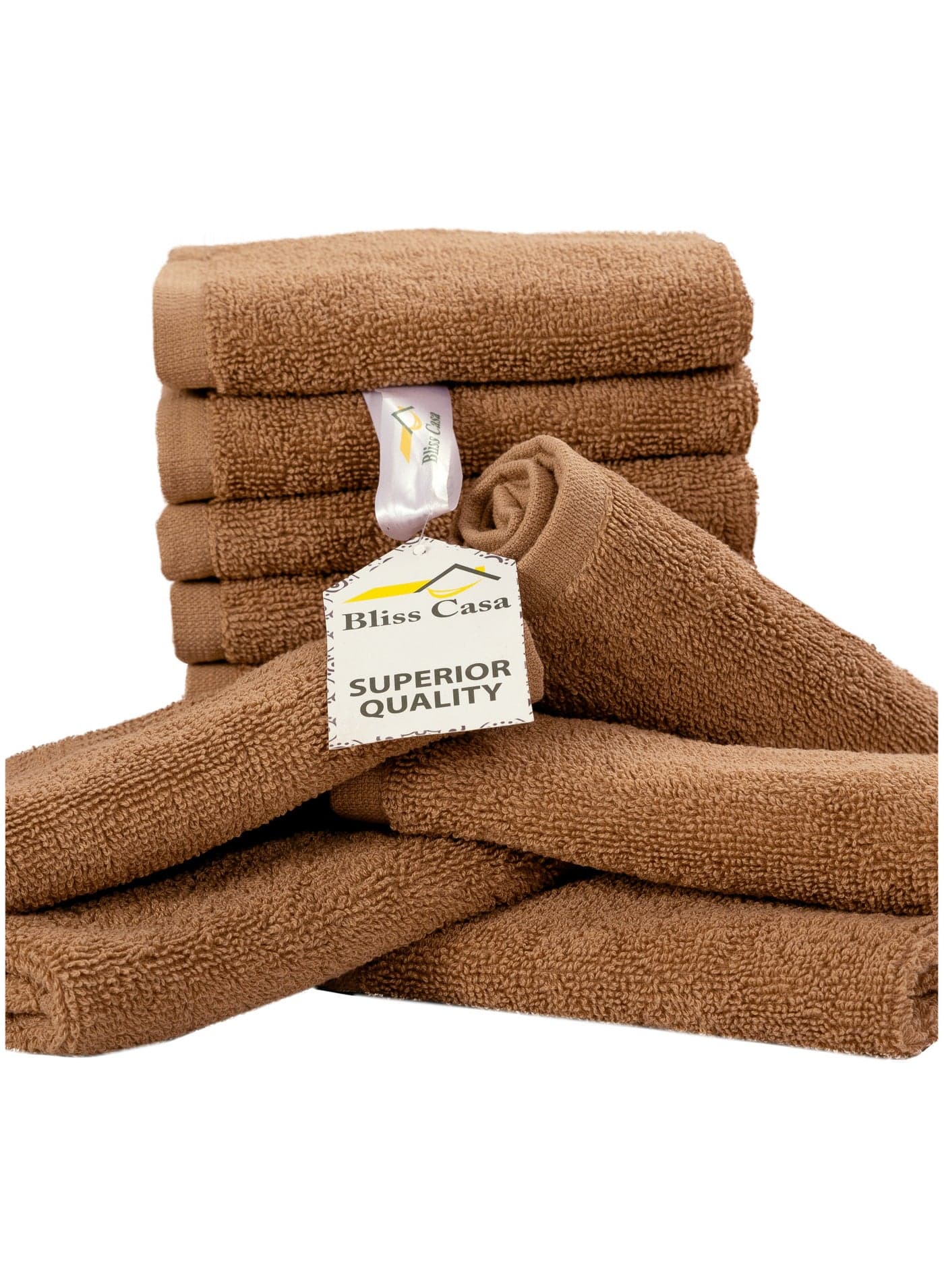 Bliss Casa 100% Combed Cotton Washcloths (12 Pack, 30 x 30 CM) - 500 GSM Washcloth, Face towel Set Highly Absorbent Quick Dry and Soft Towels