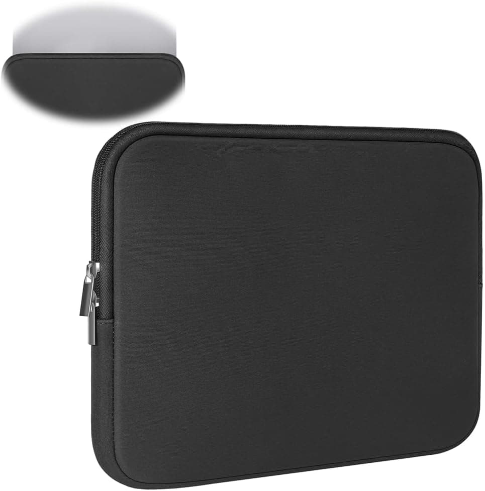 Laptop Sleeve Case, 15.6 Inch Padded Protective Cover, Slim Portable Briefcase for HP, Dell, Lenovo, Asus, Acer, Black