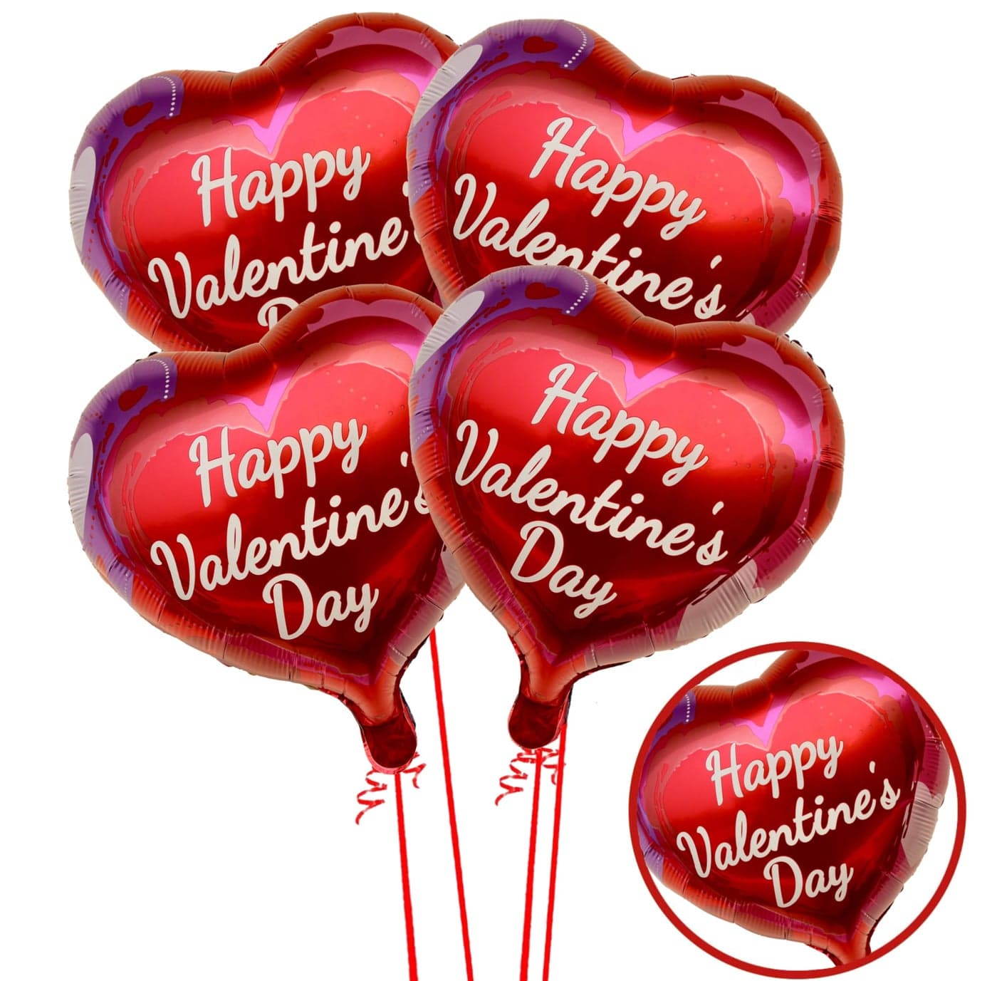 AMFIN Rubber (Pack Of 4) Valentine Combo Balloons/Happy Valentines Day Decoration Balloons/Valentine Decoration/Valentine Combo Items/Valentine Decoration Kit,Multicolor