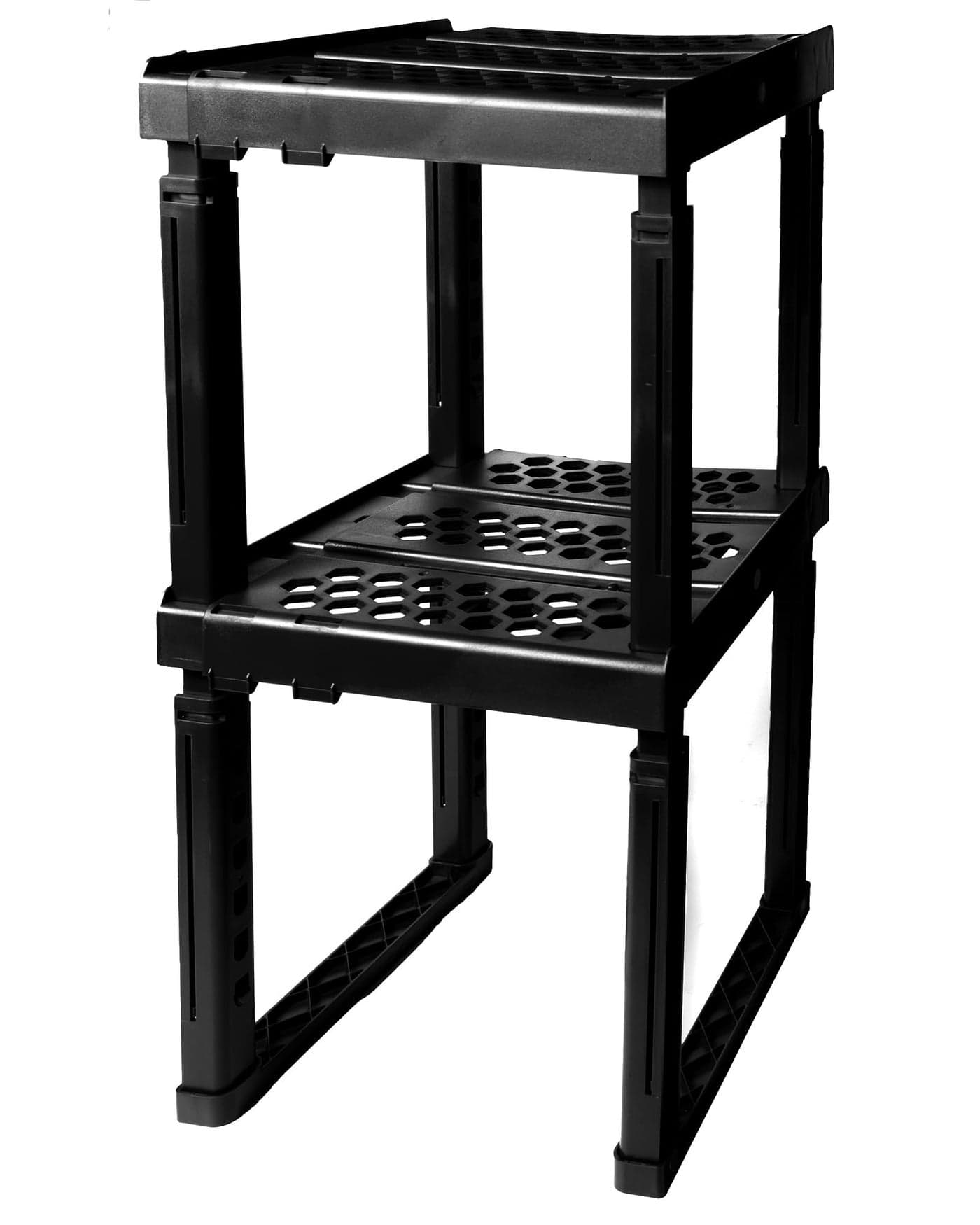 ABLinox Locker Organizer Shelf Adjustable Width and Height Ideal for School Office and Gym Lockers Black 2 Pack