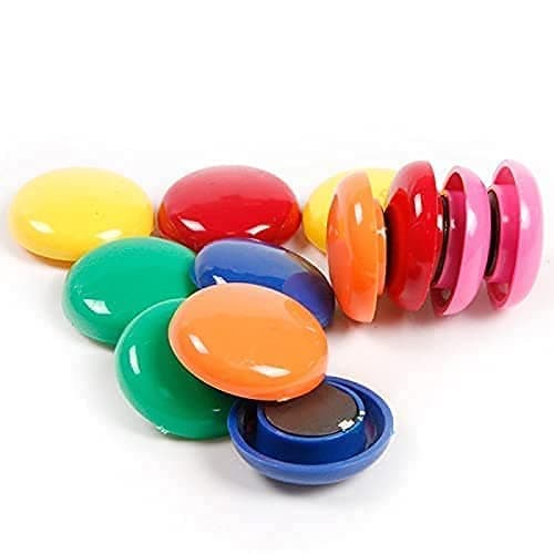MeeTo Colourful Magnet Buttons for Fridge/Magnetic Whiteboard/Stick Notes, Photos, Charts and More - Multicolor (10)