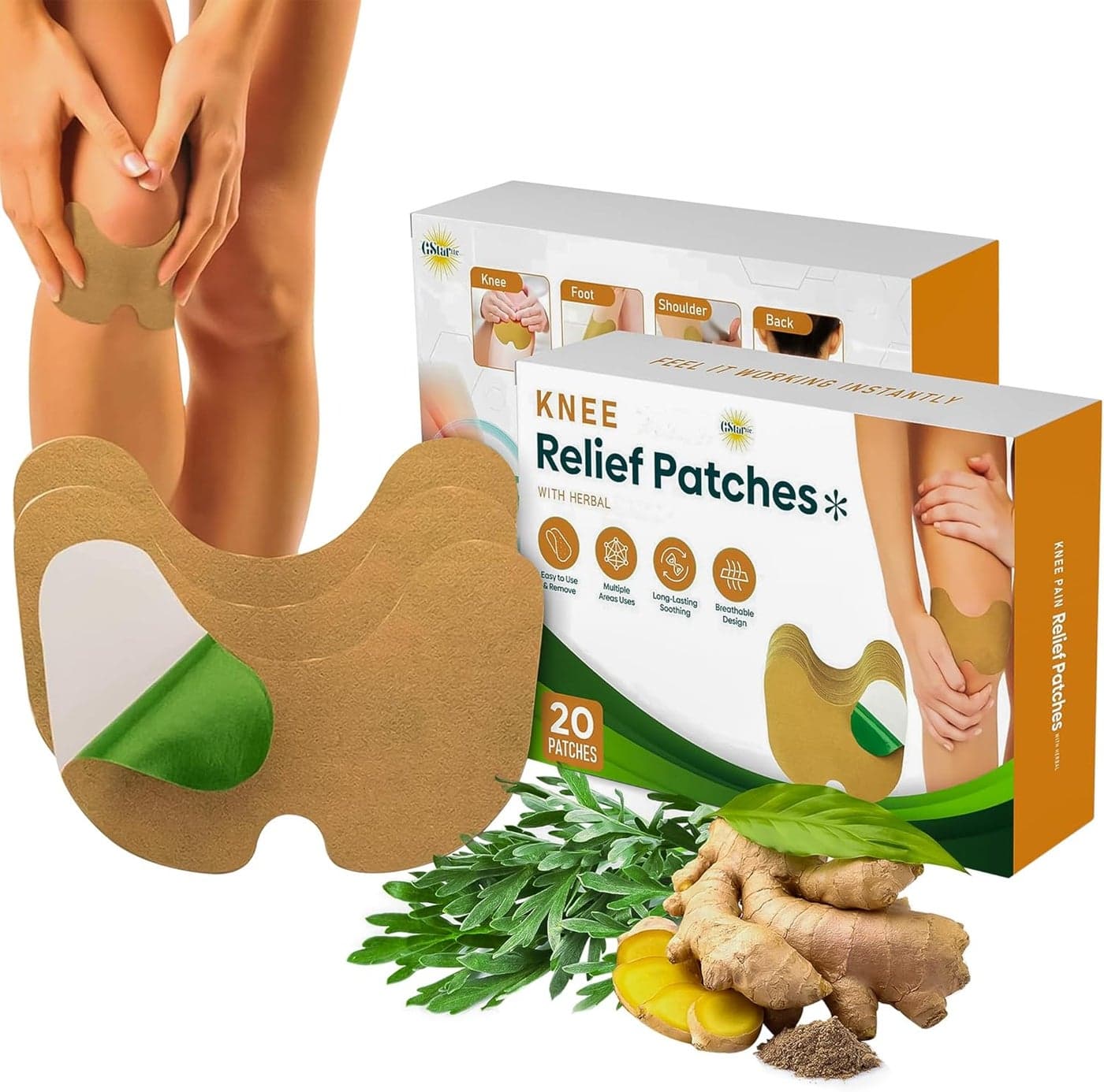 Warming Knee Relief Pads for Pain and Stiffness Comfort Patches for Joint and Muscle Support Herbal Heat Therapy for Knees Neck and Shoulders up to 8 Hours Soothing Comfort