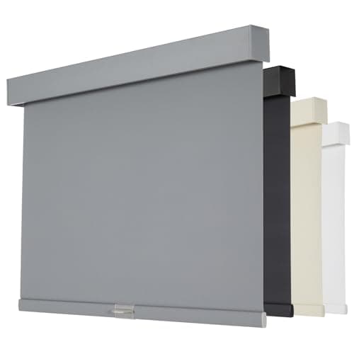 Persilux Cordless Blackout Roller Shades with Valance, Thermal Insulated Fabric Window Blinds, UV Protection for Home and Bedroom (Grey, 15" W x 64" H)