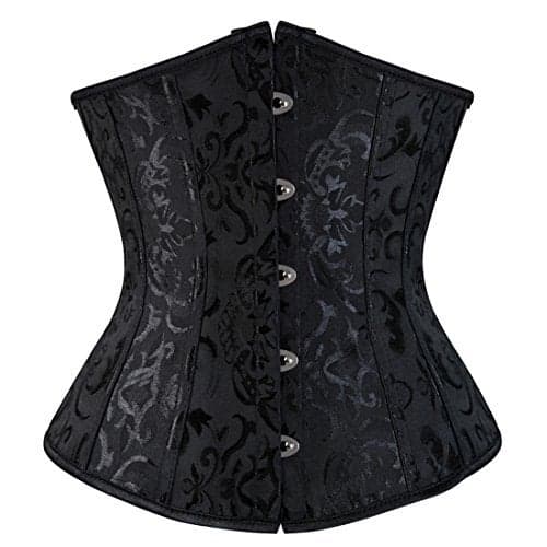 Zhitunemi Halloween Costumes Woman 2025: Black Underbust Corset Top for Women Pirate Costume - Corsets for Pirate Theme Party Waist Belt Medium Black
