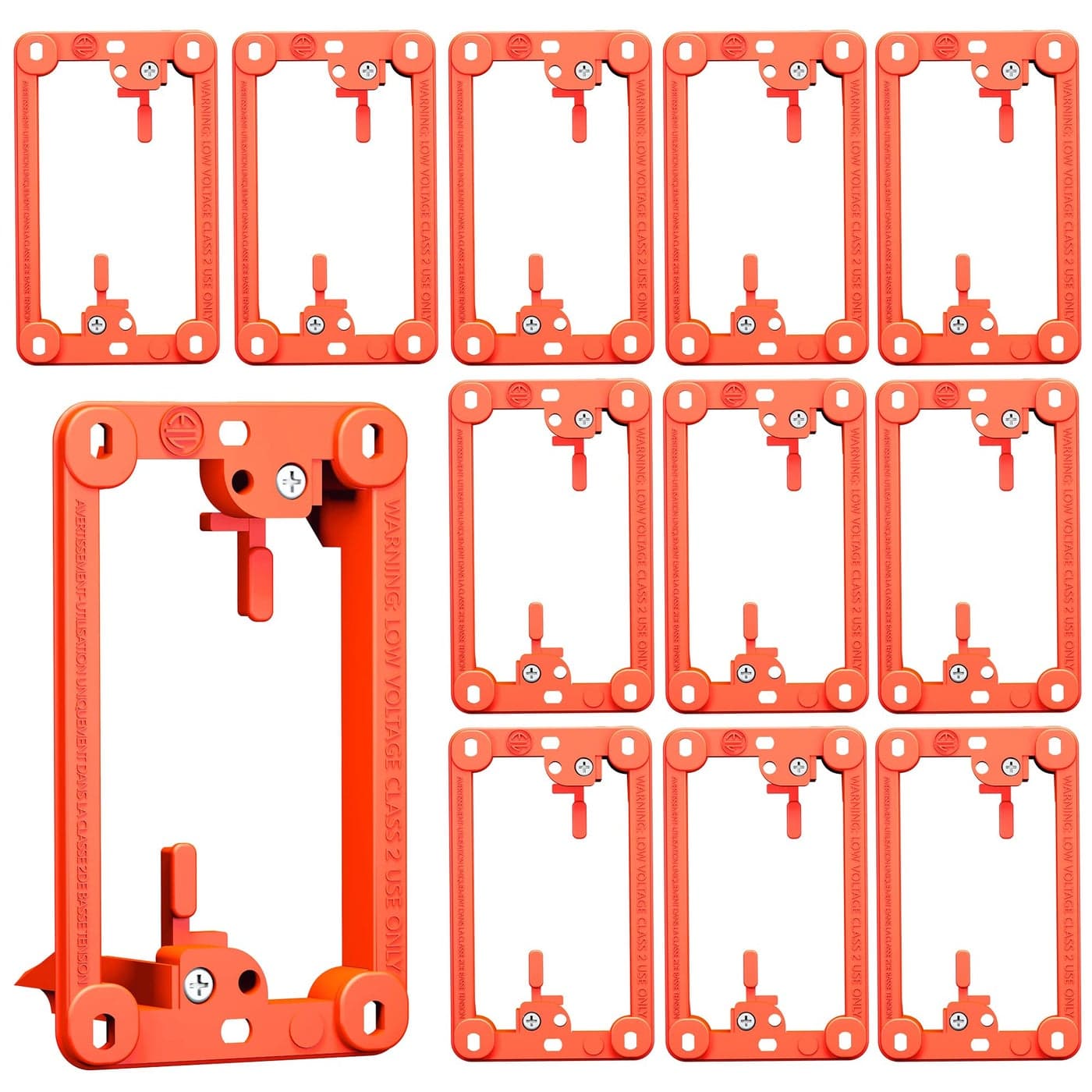 BestMounts Low Voltage Mounting Bracket 1 Gang 12 Pack for Single Gang Wall Plate Telephone Wires Network Cables HDMI Coaxial Speaker Cables Low Voltage Box Cable Wall Plate Bracket Mud Ring