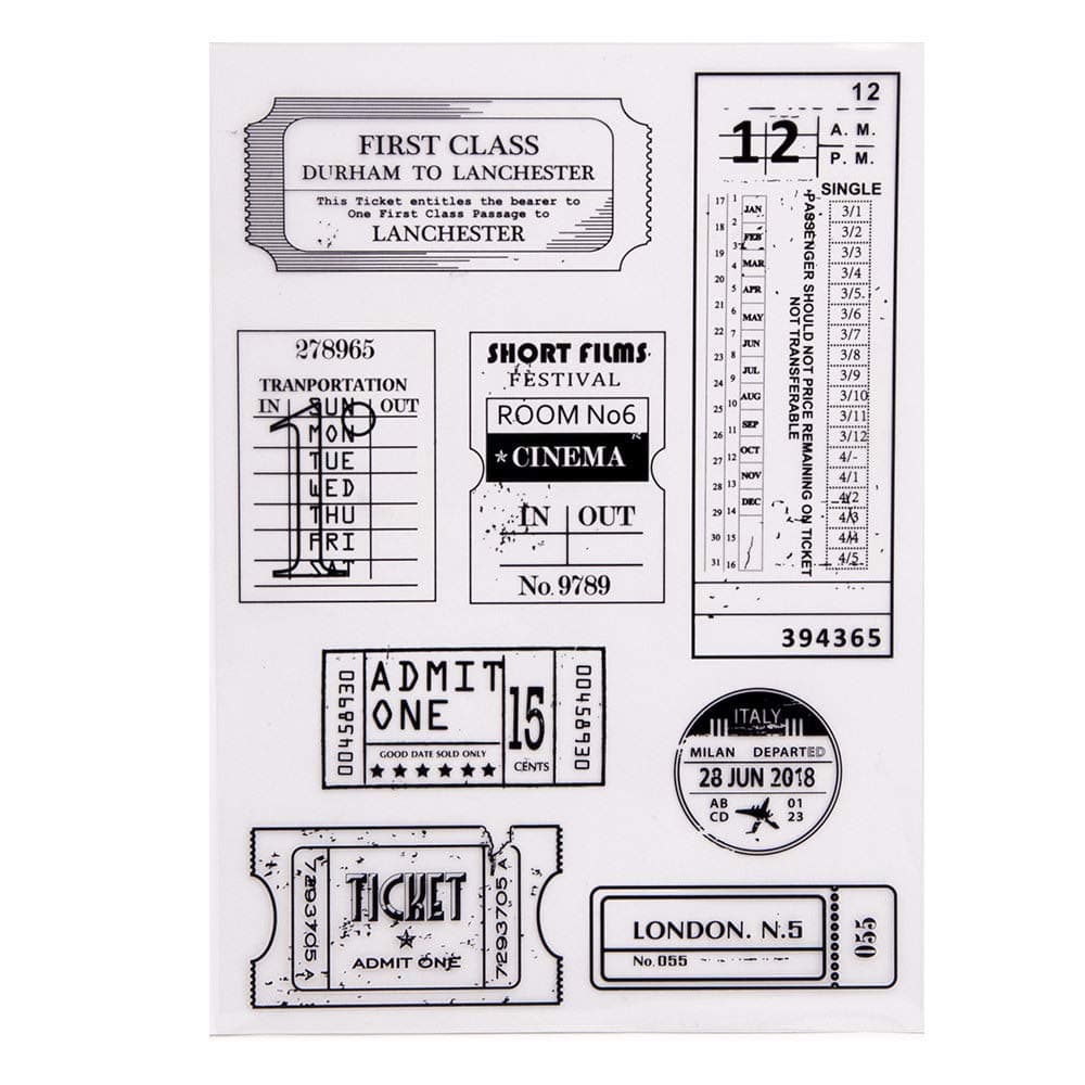 Arrietty Vintage Retro Style Ticket Journey Postage Travel Clear Stamps for Card Making Decoration and DIY Scrapbooking Tools Rubber StampsA1763