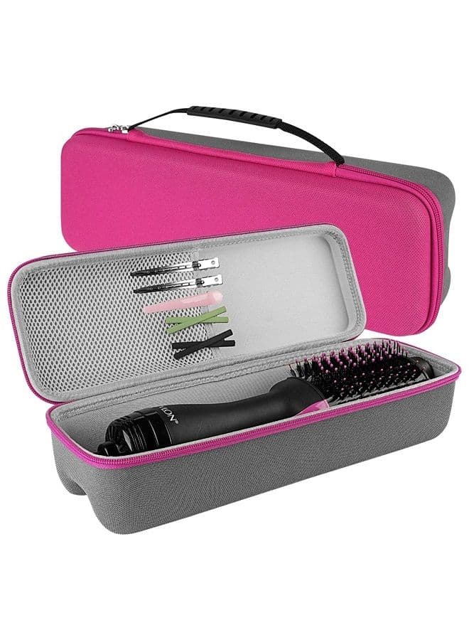 Hard Travel Case for Revlon Hair Dryer Brush, Hot Tools One-Step Hair Dryer and Volumizer Styler, Hot Air Brush Carrying Case Box (Rose Red)