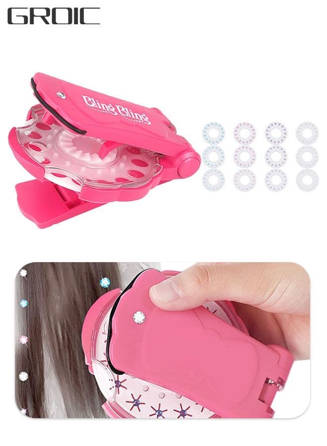 Hair Decorative Set, Dressing Toy,Girls Hair Stick Drill Toy with Rhinestones, Bling Bling Makeup Toy, Comes with 180 Sparkling Gems