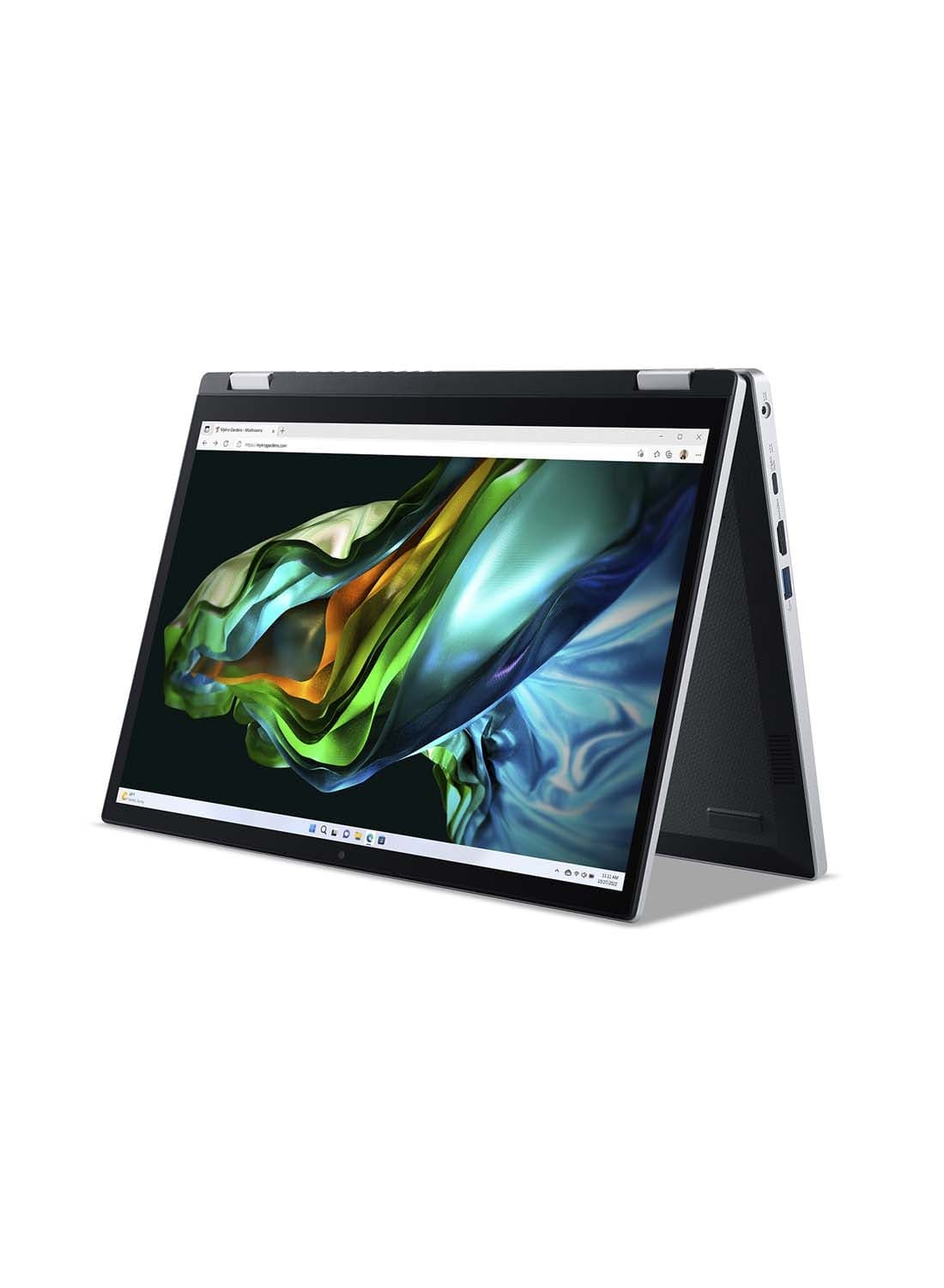 Aspire 3 Spin 14 Convertible Notebook With 14-Inch Display, Celeron N100 Processor/4GB LPDDR5 RAM/128GB eMMC Storage/Intel UHD Graphics/Windows 11 English/Arabic Pure Silver