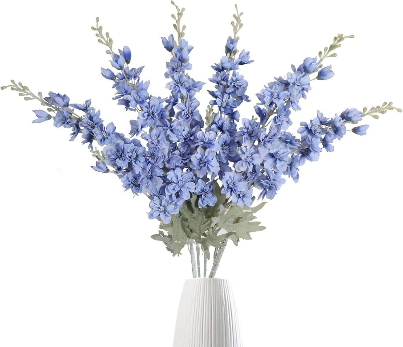 IPOPU Blue Delphinium Artificial Flowers 6 pcs Artificial Larkspur Flower 335 in85 cm Long Stem Flowers Silk Flowers for Home Decor Indoor Outdoor Floral Centerpieces for TablesBlue