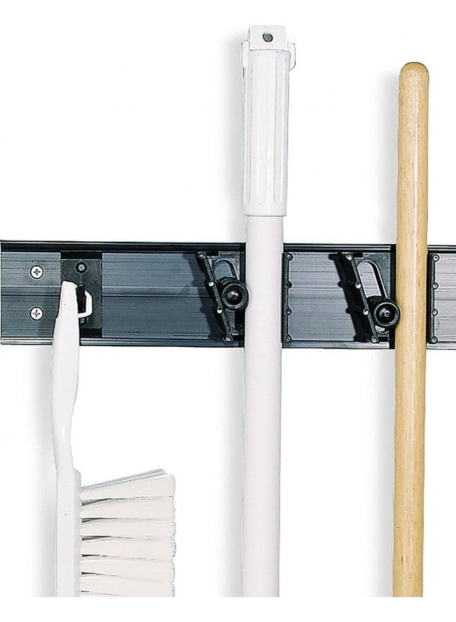 Carlisle FoodService Products 4073100 Roll 'N Grip Mop, Broom and Tool Holder / Storage System, 3 Positions + 1 Hook