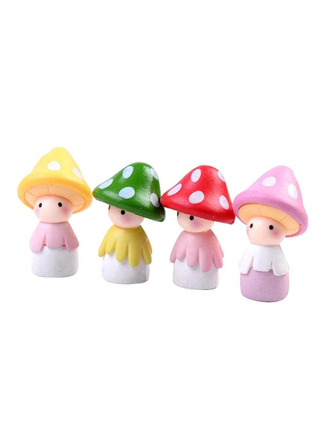 4-Piece Garden Decoration Cute Mushroom Set Multicolour