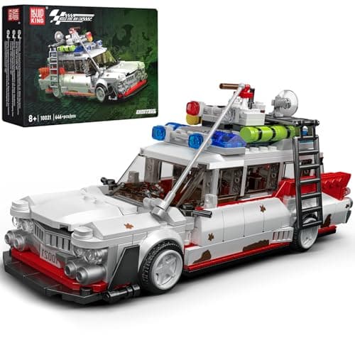 Mould King 10021 Ghost Car ECTO1 Building Blocks Kit for Adults Creative Christmas Birthday Gift for Ghost Bus Movie Fans Highly Detailed Replica Model for Collectors